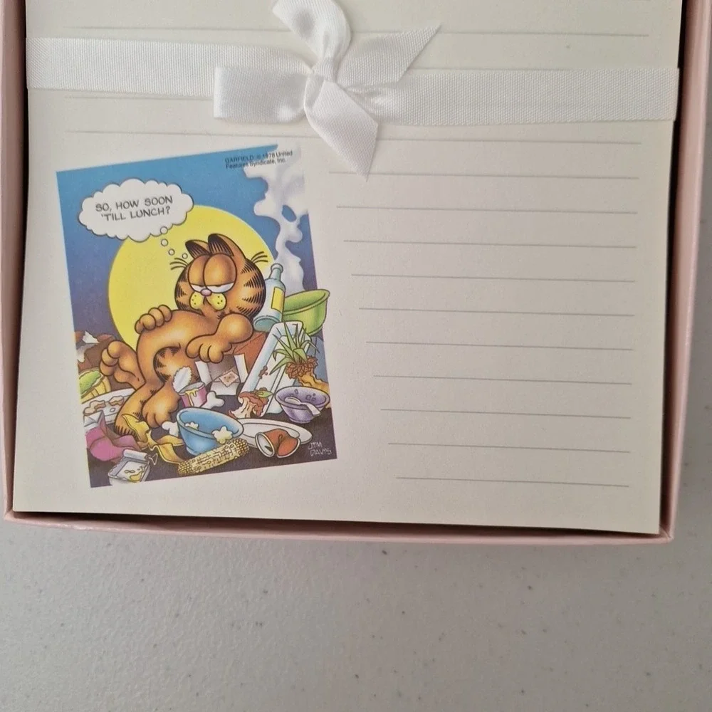 Vintage 1978 Mead Garfield Cat Stationary Set Note Paper & Envelopes, 2 Box Sets